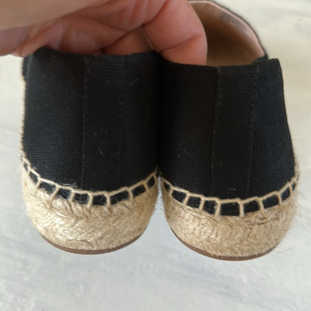 J. Crew SU22 Canvas Espadrille Flat Shoes Sz 10 Black Jute Soles Classic Slip On - Picture 8 of 16